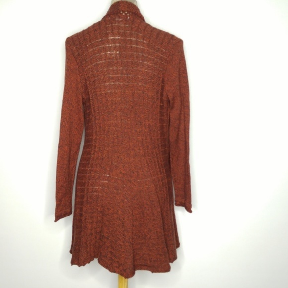 NWT Studio Works Cardigan Sz S Open Knit Red/Brown - Picture 7 of 8